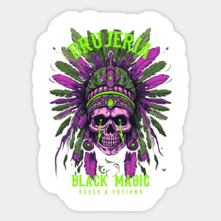 Brujeria Native American Psychedelic Skull Sticker